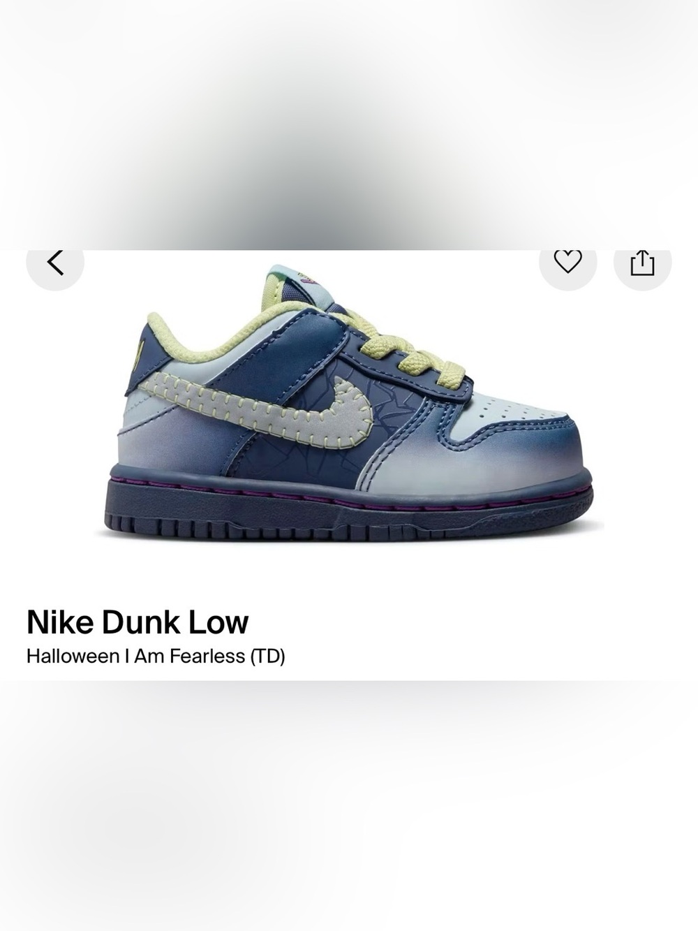 Nike Kids Dunk Low in Navy and Light Blue with Lime Accents